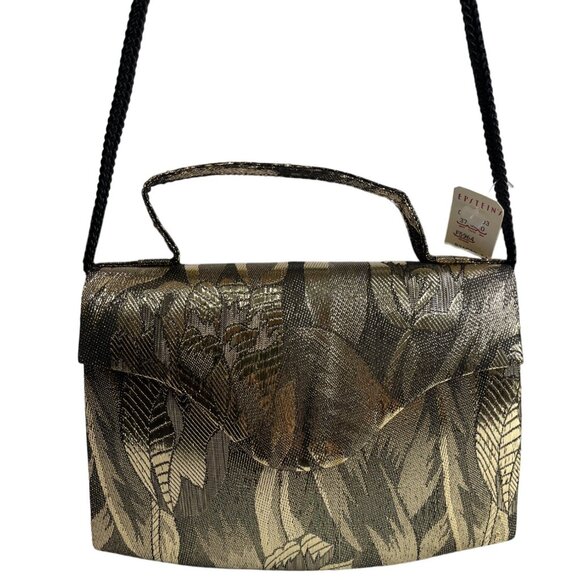 Epstein's Women's Gold Plant Canvas With Magnet Snap Crossbody Bag Sz S - NWT - Picture 3 of 13